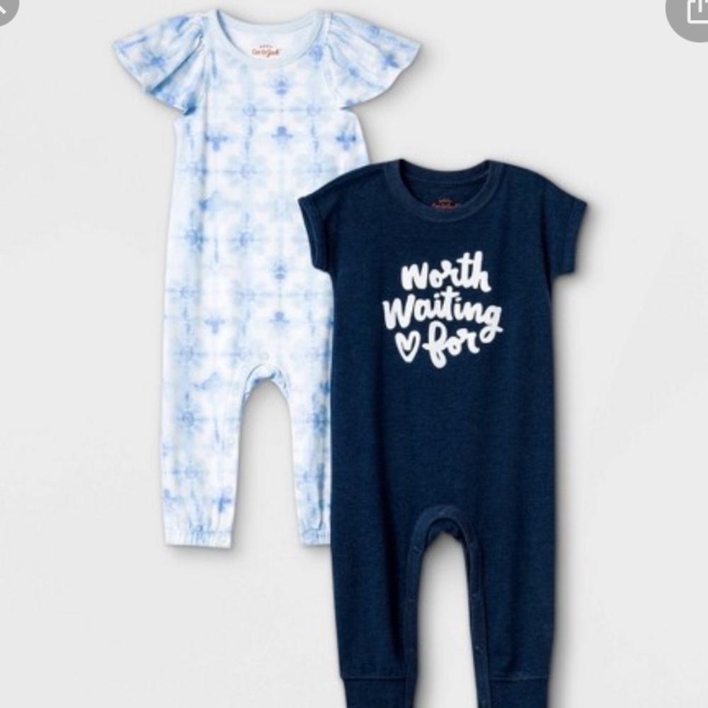 Cat and jack jumpsuit bundle of 2 blue tie dye
